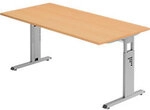 Hammerbacher Matrix VOS H&ouml;henverstellbar Schreibtisch Rechteckig Buche C-Fu&szlig; 1.600