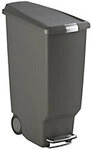 simplehuman Slimline Treteimer 40 L Grau Kunststoff 1264761