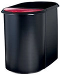 helit Papierkorb Duo System Kunststoff Schwarz, Rot 28 x 28 x 35 cm 61039