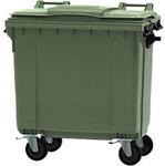 Unbranded 4-Rad-M&uuml;lltonne 770 L Gr&uuml;n Kunststoff 1264738