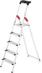 Hailo Stufenleiter L80 Comfortline Silber 5 Stufen 48 x 101 x 168 cm 1012069