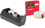 Scotch Klebebandabroller-Set Crystal Clear C38 Schwarz 19 mm (B) x 10 m (L) C381910