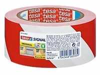 tesa Signalklebeband tesasignal Universal Rot, Weiß 50 mm (B) x 66 m (L) PP