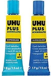 UHU PLUS 2-Komponenten-Kleber Permanent Fl&uuml;ssig Transparent Fl&uuml;ssig 35 g GB-509062