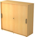 Hammerbacher Schiebet&uuml;renschrank Spanplatte 2 Fachb&ouml;den abschlie&szlig;bar 1.200 x 400 x
