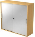 Hammerbacher Schiebet&uuml;renschrank Spanplatte 2 Fachb&ouml;den abschlie&szlig;bar 1.200 x 400 x