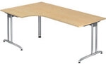 Hammerbacher B-Serie VBS Eckschreibtisch Freiform Ahorn C-Fu&szlig; 2.000 (B) x 1.200 (T)