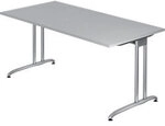 Hammerbacher B-Serie VBS Schreibtisch Grau C-Fu&szlig; 1.600 (B) x 800 (T) x 740 (H)...
