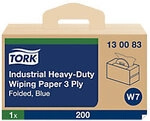 Tork Heavy Duty Wischt&uuml;cher W7 Blau 3-lagig 0.404 m 130083 200 Blatt 1292451