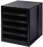 HAN Schubladenbox Kunststoff Schwarz 5 Sch&uuml;be 27,5 x 33 x 32 cm DIN A4 3781044