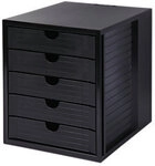 HAN Schubladenbox Kunststoff Schwarz 5 Sch&uuml;be 27,5 x 33 x 32 cm DIN A4 3857301