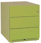 Bisley Rollcontainer Note 3 Schubladen Gr&uuml;n 420 x 565 x 495 mm 6829506