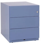 Bisley Rollcontainer Note 3 Schubladen Blau 420 x 565 x 495 mm 6829515