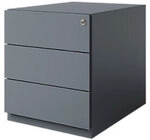 Bisley Rollcontainer Note 3 Schubladen Anthrazit 420 x 565 x 495 mm 5986024