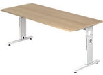 Hammerbacher O-Serie VOS H&ouml;henverstellbar Schreibtisch Rechteckig Eiche C-Fu&szlig; 1.800