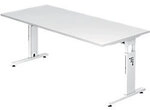 Hammerbacher O-Serie VOS H&ouml;henverstellbar Schreibtisch Rechteckig Wei&szlig; C-Fu&szlig; 1.800