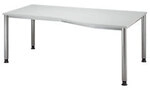 Hammerbacher Matrix Schreibtisch Freiform Hellgrau, Silber 4 F&uuml;&szlig;e 1.800 (B) x 1.000