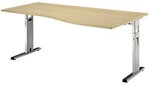 Hammerbacher Matrix VOS H&ouml;henverstellbar Schreibtisch Freiform Ahorn C-Fu&szlig; 1.800