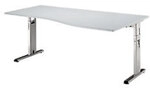 Hammerbacher Matrix VOS H&ouml;henverstellbar Schreibtisch Freiform Grau C-Fu&szlig; 1.800 (B)