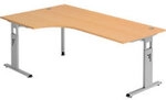 Hammerbacher Matrix VOS H&ouml;henverstellbar Eckschreibtisch Buche C-Fu&szlig; 2.000 (B) x