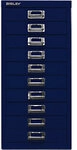 Bisley Schubladenschrank 10 Sch&uuml;be Oxfordblau 279 x 380 x 590 mm 1016153