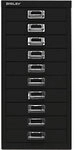 Bisley Schubladenschrank 10 Sch&uuml;be Schwarz 279 x 380 x 590 mm 1016142