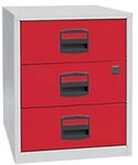 Bisley Home Mobiler Beistellschrank Mobil Lichtgrau, Kardinalrot 413 x 400 x 528 mm