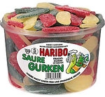 Haribo Saure Gurken Erdbeere, Himbeere, Zitrone Fruchtgummi 150 St&uuml;ck Packung 1350 g