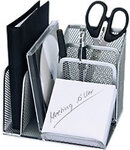 Wedo Schreibtisch-Organizer Mesh 65554, silber, 4 F&auml;cher, 158x145x135mm 6661413