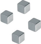 Franken Neodymium Quadratisch Magnete Silber 3 kg Tragf&auml;higkeit 10 mm 4 St&uuml;ck