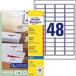 AVERY Zweckform Adressetiketten J4791-25 Selbstklebend DIN A4 Wei&szlig; 45,7 x 21,2 mm 25