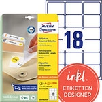 AVERY Zweckform Abl&ouml;sbar Universaletiketten L6025REV-25 Selbstklebend DIN A4 Wei&szlig;