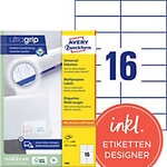 AVERY Zweckform ultragrip Universaletiketten 3484 Selbstklebend DIN A4 Wei&szlig; 105 x 37