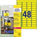 AVERY Zweckform L6103-20 Wetterfeste Etiketten DIN A4 Gelb 45,7 x 21,2 mm 20 Blatt &agrave;