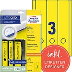 AVERY Zweckform ultragrip Ordneretiketten Haftend Breit L4755-20 DIN A4 6,1 x 29,7 cm