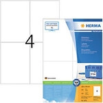 HERMA Adressetiketten 4676 Wei&szlig; DIN A4 105 x 148 mm 100 Blatt &agrave; 4 Etiketten
