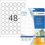 HERMA Wiederabl&ouml;sbare Etiketten 4387 Selbstklebend DIN A4 Wei&szlig; 3 x 3 cm 25 Blatt &agrave;
