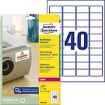AVERY Zweckform L6140-20 Wetterfeste Etiketten DIN A4 Wei&szlig; 45,7 x 25,4 mm 20 Blatt