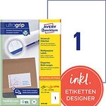 AVERY Zweckform ultragrip Universaletiketten 3478-200 Selbstklebend DIN A4 Wei&szlig; 21 x