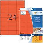 HERMA Special Etiketten 4467 Selbstklebend DIN A4 Rot 7 x 3,7 cm 20 Blatt &agrave; 24