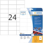 HERMA Strapazierf&auml;hige Etiketten 4695 Wei&szlig; DIN A4 70 x 37 mm 25 Blatt &agrave; 24