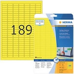 HERMA Special Etiketten 4243 Selbstklebend DIN A4 Gelb 25,4 x 10 mm 20 Blatt &agrave; 189