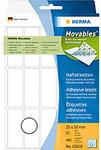 HERMA Universaletiketten 10610 Wei&szlig; 20 x 50 mm 32 Blatt &agrave; 15 Etiketten 6686964