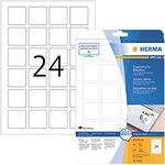 HERMA Wiederabl&ouml;sbare Etiketten 10108 Selbstklebend DIN A4 Wei&szlig; 4 x 4 cm 25 Blatt