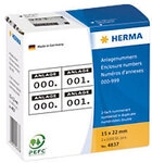 HERMA Nummernetiketten 999 Wei&szlig;, Schwarz Rechteckig 2000 Etiketten pro Packung