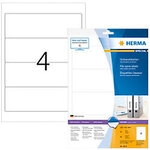 HERMA Ordneretiketten Selbstklebend Breit 8621 DIN A4 61 x 61 mm Wei&szlig; 10 Blatt &agrave; 4