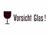 HERMA Warnhinweis-Etiketten Vorsicht Glas 6750 Rot 118 x 39 mm 250 Blatt à 4