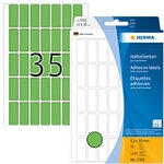HERMA Mehrzwecketiketten 2355 Gr&uuml;n 12 x 30 mm Rechteckig 32 Blatt &agrave; 35 Etiketten