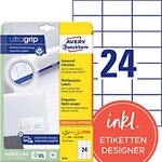 AVERY Zweckform ultragrip Universaletiketten 6173 Selbstklebend DIN A4 Wei&szlig; 7 x 3,7