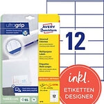 AVERY Zweckform ultragrip Universaletiketten 6175 Selbstklebend DIN A4 Wei&szlig; 10,5 x